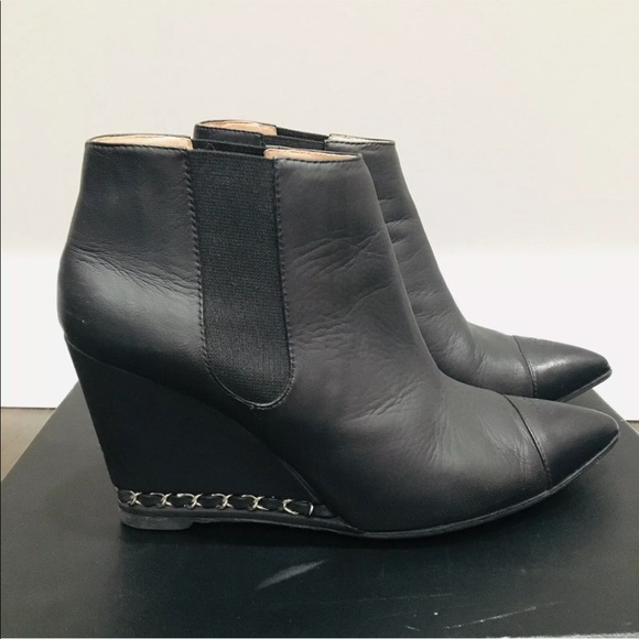Chanel booties wedges 39.5 black/silver - Picture 4 of 8